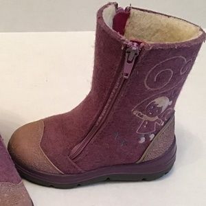 Organic Wool European Girls Purple Boots SU-PER WARM Size 27